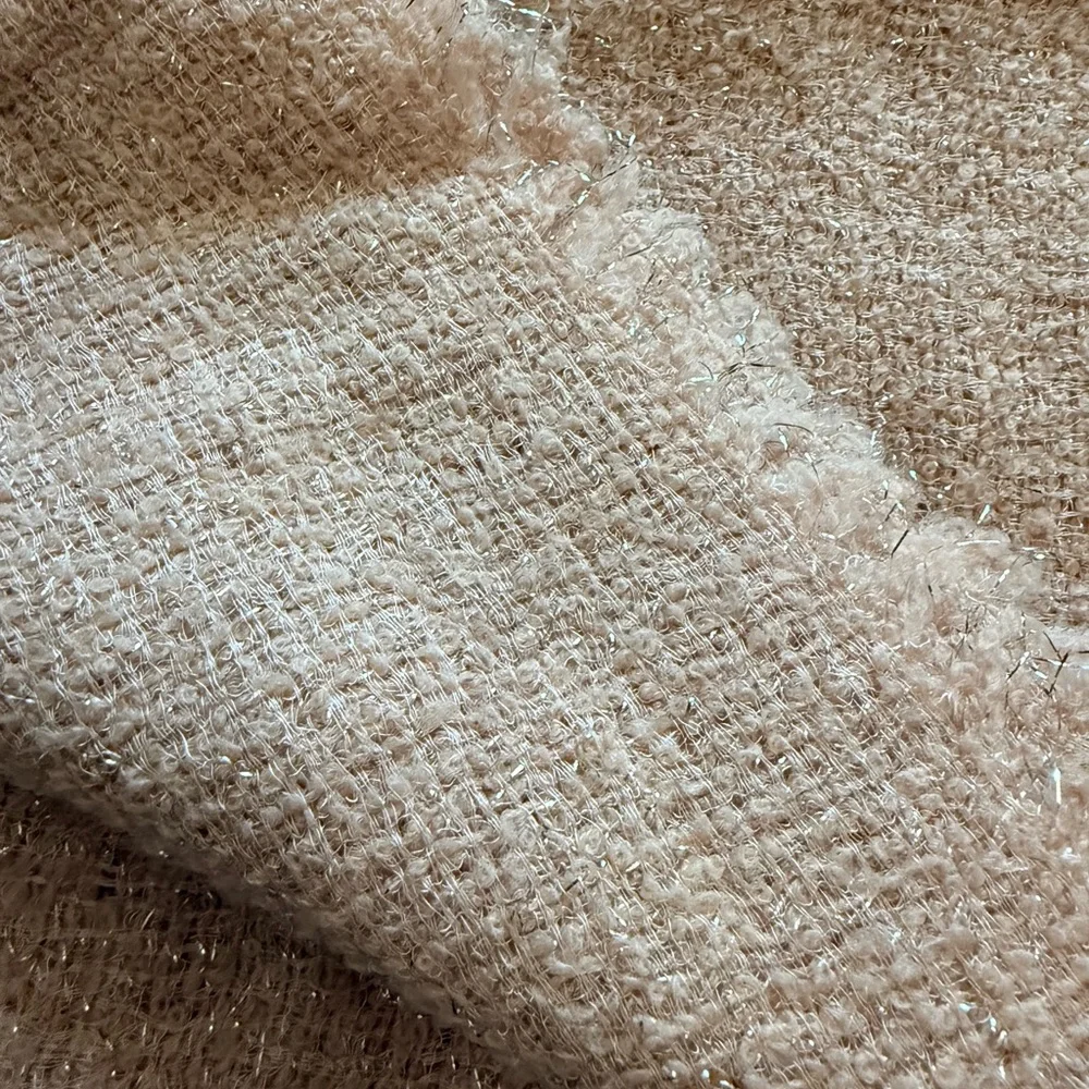 Gaynor Bongard Evan Rosa Blush Pink Metallic Mohair Blend Scarf NWT